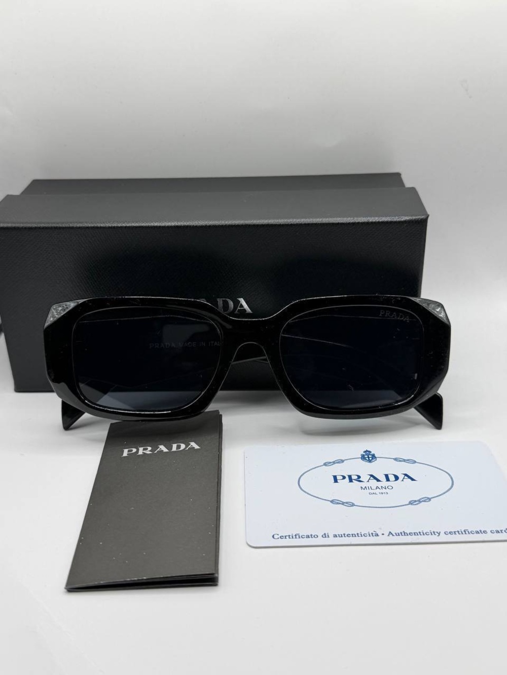 Prada Women’s Black Rectangular Oversized Sunglasses